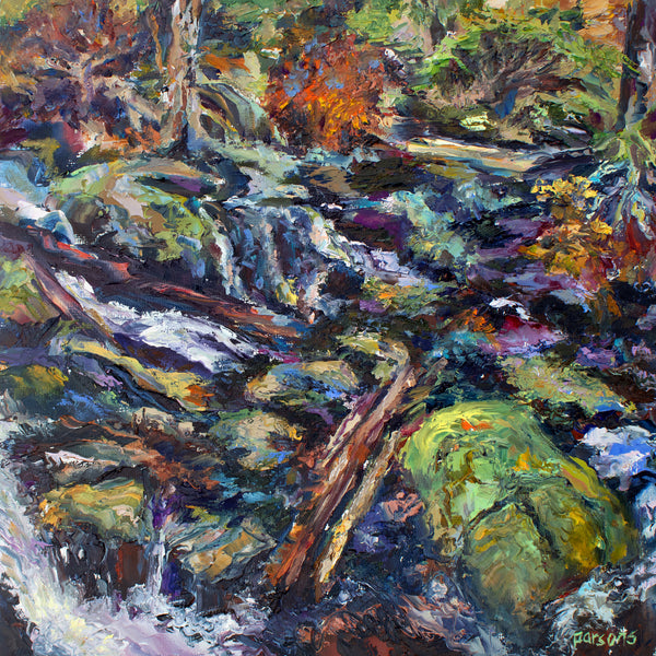 Shenandoah National Park, Virginia. Original Oil on panel painting. Palette knife painting.