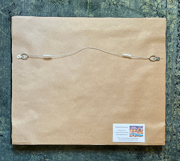 Autumn Reflections on the Delaware River, Framed impressionist oil painting, Bucks County, Pennsylvania Landscape.