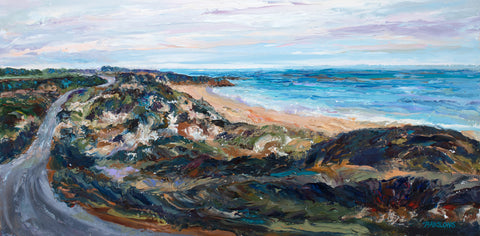 Pacific Coast Highway, California Coast. Original Impressionist Oil Painting, Oil on cradled birch panel.