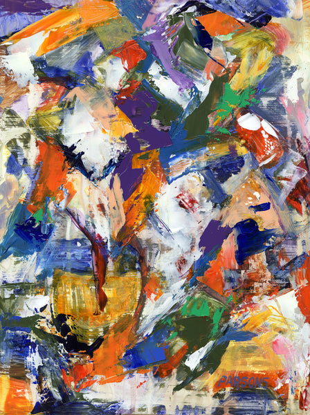 Original abstract expressionist floral painting.