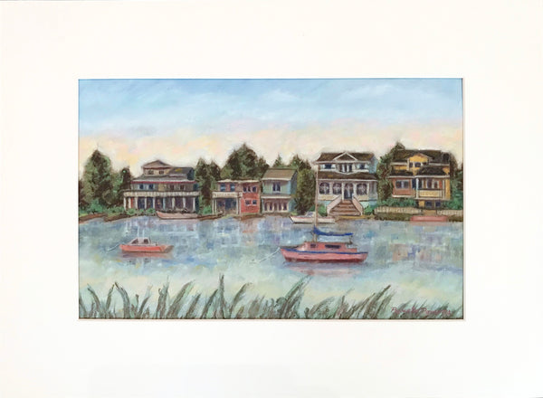 Bay at Harvey Cedars-matted pastel painting