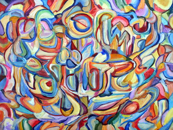 Bowl of Flying Fruit, Original Oil Painting