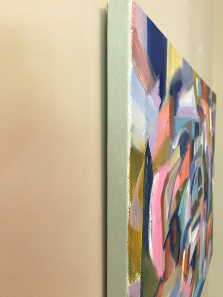 Hang museum style without frame.