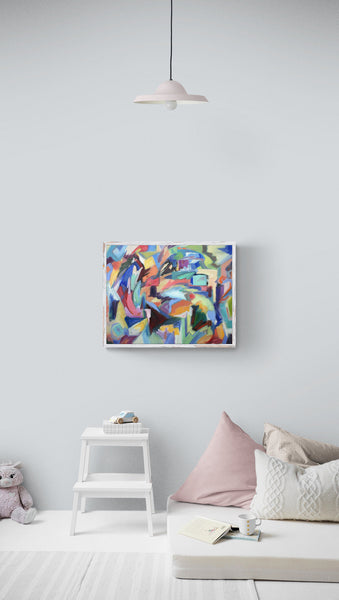 Colorful abstract painting. Frame not included.