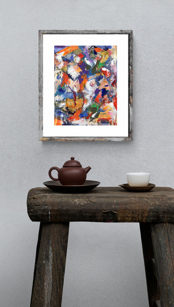 Colorful abstract painting. Frame not included.