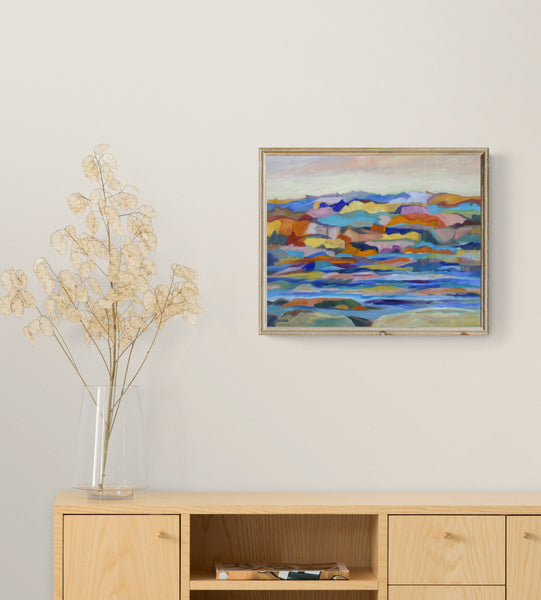 Colorful impressionist landscape. Frame not included.