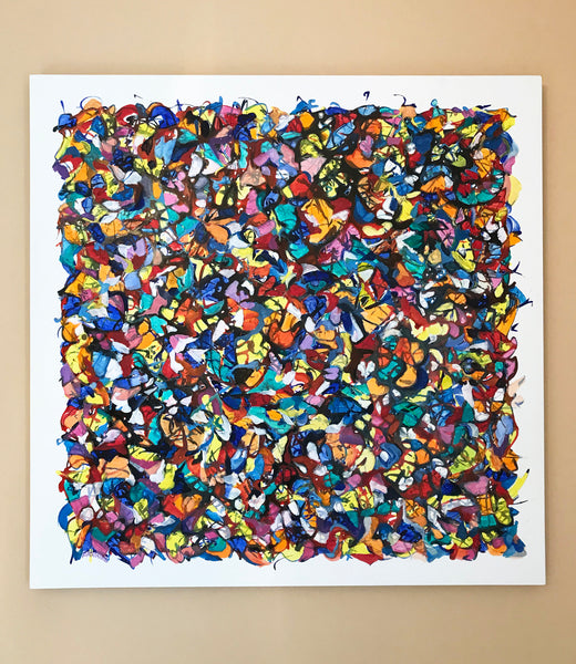 Acrylic on square panel painting.