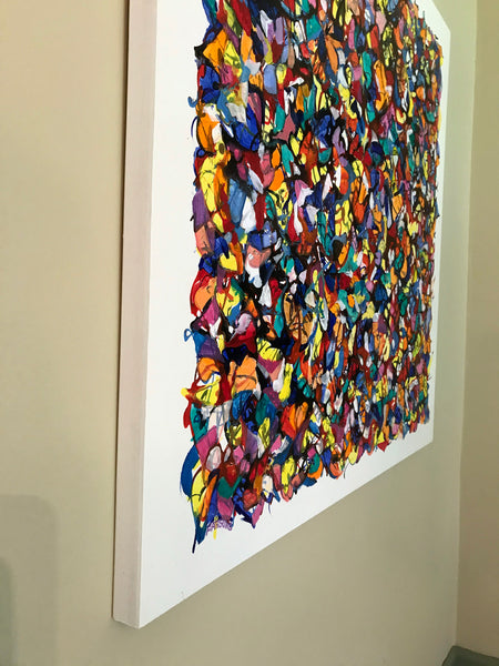 Edges painted white. No frame required!