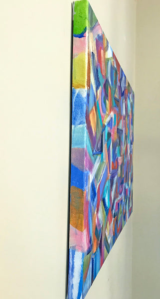 Painted edges so painting can be hung unframed.