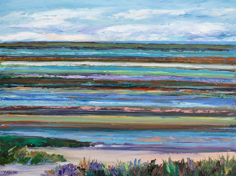 Cape Cod Painting. Cape Cod Tidal Flats, Cape Cod, Massachusetts. Oil on panel.