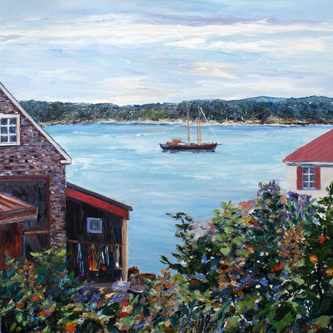 Castine Harbor, Maine. Oil on Cradled Birch Panel.