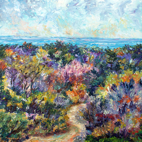 Dune Path, Long Beach Island, Jersey Shore. Original impressionist oil painting.