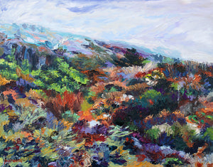 Hiking BIg Sur, California Coast. Original oil on panel painting. 11x14 inches.