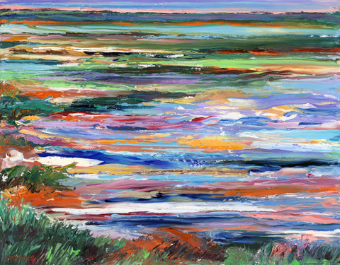 Plum Island Salt Marsh, Newburyport, Cape Ann, Massachusetts. Oil on panel.