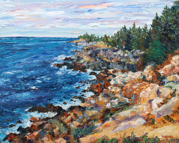 Rocky Coast, Maine. Cadillac Mountain, Acadia National Park, Maine. Oil on panel.