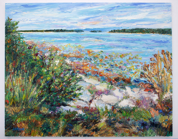 Schoodic Peninsula Beach, Acadia National Park, Maine. Oil on panel.