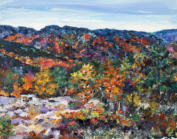 Autumn in the Adirondacks. Adirondack Mountains, New York. Oil on panel.