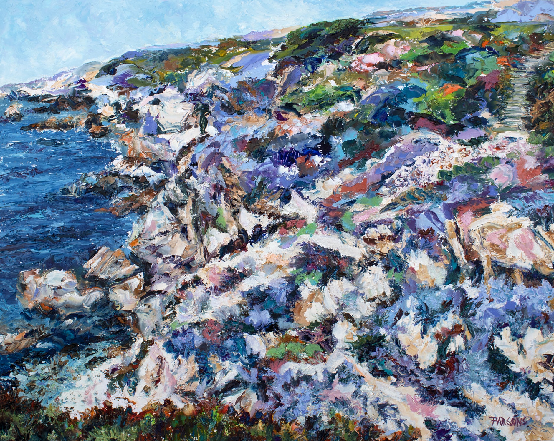 Big Sur, California Coast. Original Impressionist Oil Painting, Oil on cradled birch panel.
