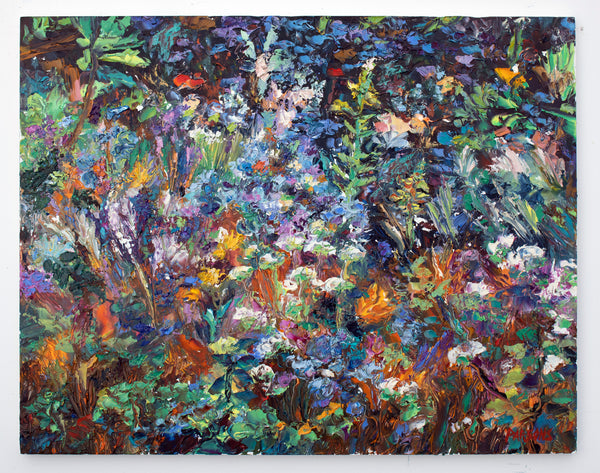 Delaware River Wildflowers, Original impressionist oil painting, Bucks County, Pennsylvania.