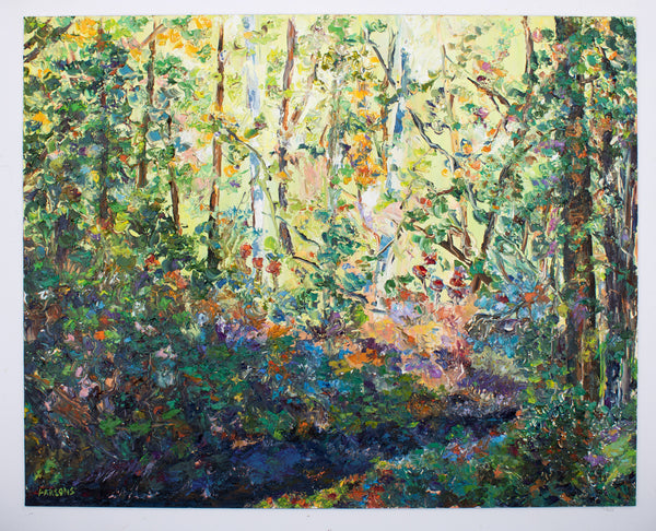 Delaware Canal Morning. Original impressionist oil painting, Bucks County, Pennsylvania.