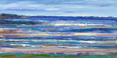 Cape Cod Painting. Tidal Flats, Cape Cod, Massachusetts. Oil on cradled birch panel.