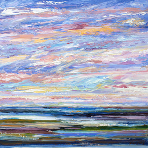 Sunset, Cape Cod. Oil on cradled birch panel.