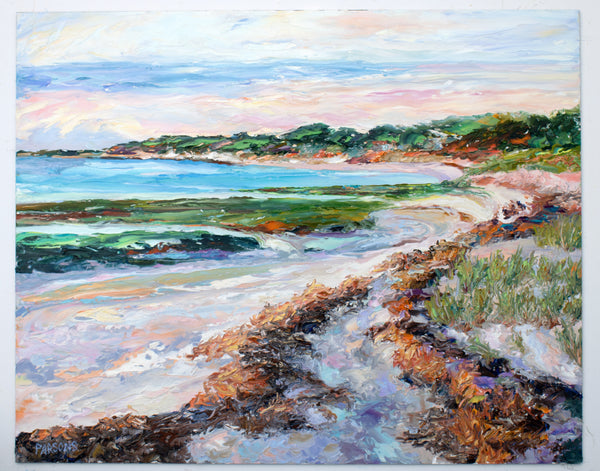 Cape Cod Painting. Original Oil on Panel Coastal Landscape. Saints Beach, Brewster, Massachusetts.