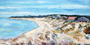 Chatham, Cape Cod, Massachusetts Coast. Original Oil on cradled birch Panel Painting.