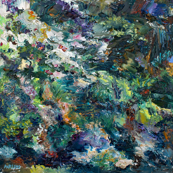 Forest Flowers. Bucks County, PA. Original impressionist oil painting.
