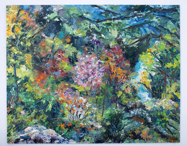 High Rocks, Ralph Stover State Park. Original impressionist oil painting, Bucks County, Pennsylvania.