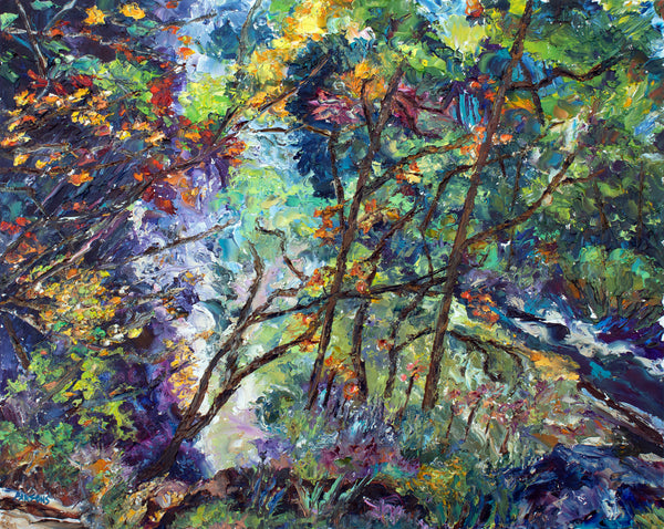 High Rocks 2, Ralph Stover State Park. Original impressionist oil painting, Bucks County, Pennsylvania.