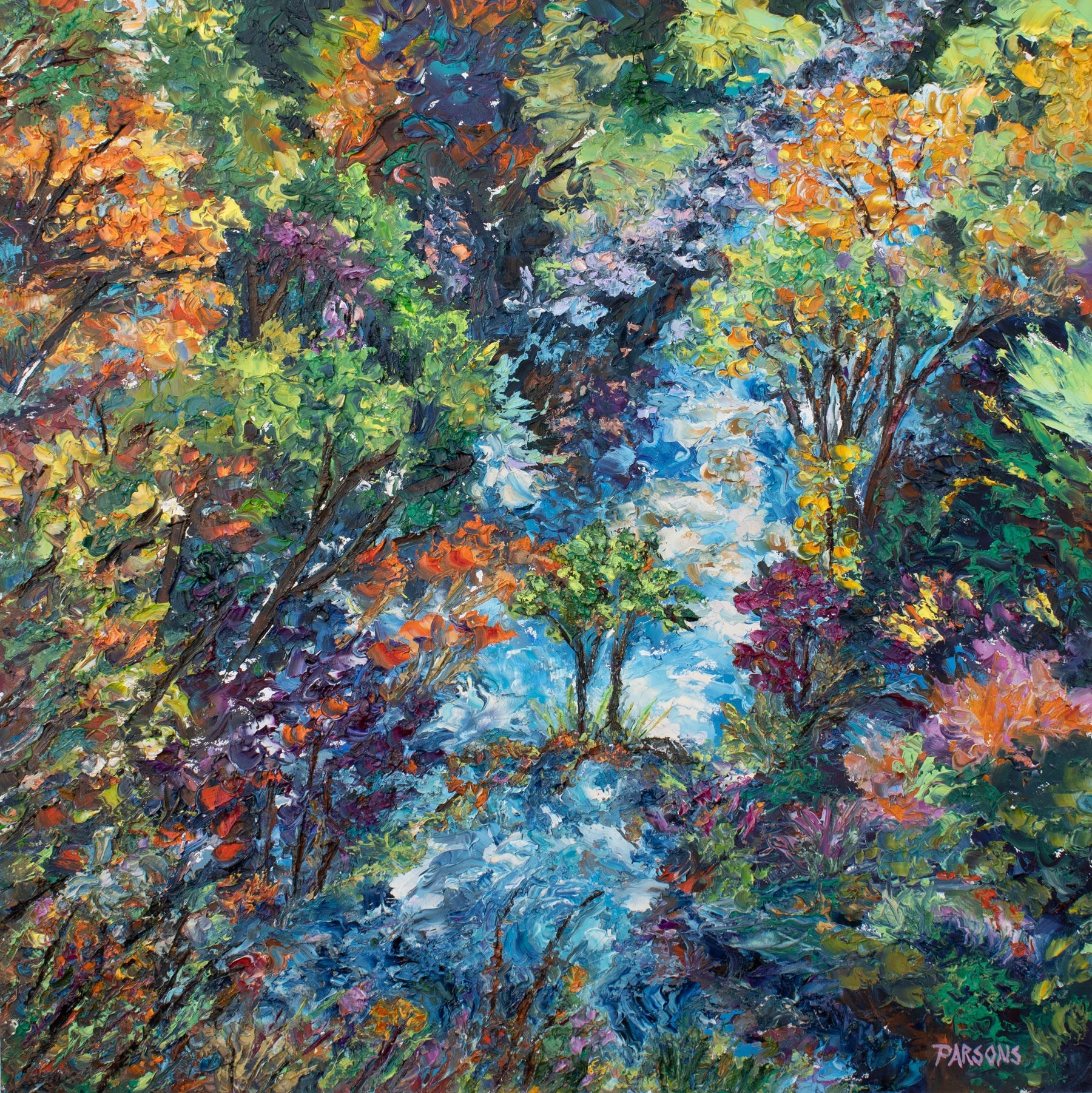 High Rocks 3, Ralph Stover State Park. Original impressionist oil pain ...