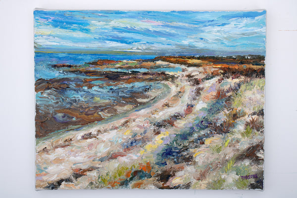 Winter Hike, Holgate, Long Beach Island, Edwin B. Forsythe National Wildlife Refuge. Jersey Shore. Original impressionist oil painting.