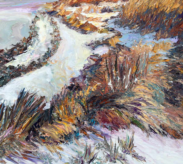 Framed Beach Painting. Quiet Beach, Holgate, Long Beach Island, Edwin B. Forsythe National Wildlife Refuge. NJ. Original impressionist oil painting.