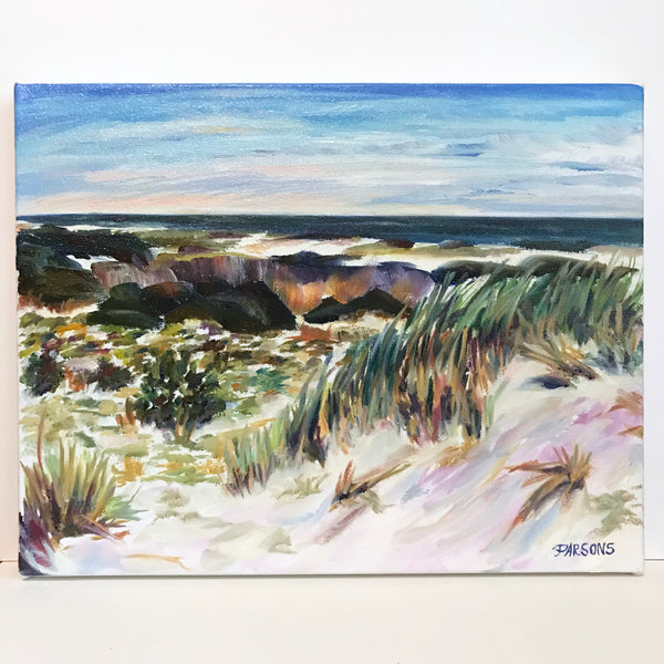 Jetty, Long Beach Island, Jersey Shore, Original Impressionist Oil Painting, by Pamela Parsons