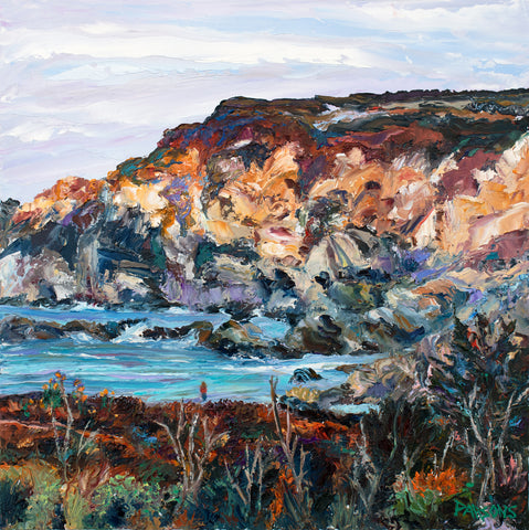 Majestic Big Sur, California Coast Series. Original Impressionist Oil Painting, Oil on panel.