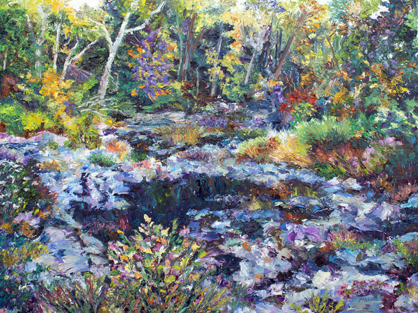 Tohickon Creek. Pt. Pleasant. Original impressionist oil painting, Bucks County, Pennsylvania.