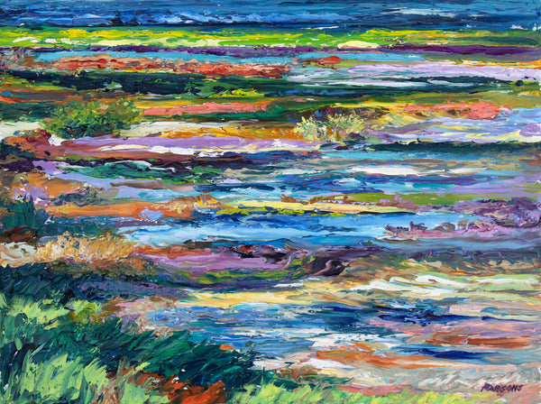 Salt Marsh, Plum Island. Newburyport, Cape Ann, Massachusetts. Oil on panel.