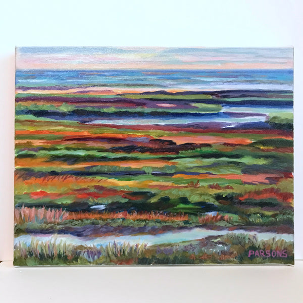Salt Marsh, Cape Cod, Original Oil on Canvas Painting, 11x14", Massachusetts Coast
