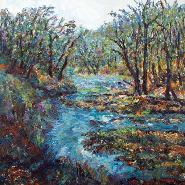 Wissahickon Creek, Philadelphia, PA. Original Oil on panel painting.
