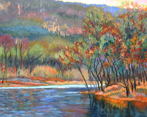 Original Delaware River Painting, Bucks County Impressionist
