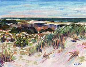 Jetty, Long Beach Island, Jersey Shore, Original Impressionist Oil Painting, by Pamela Parsons