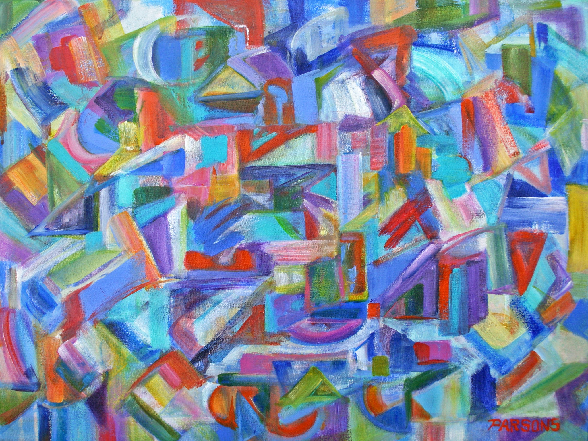 Blocks, Colorful Abstract Painting