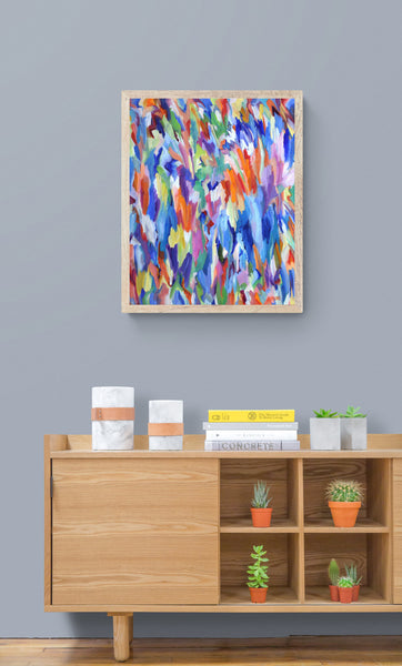 Colorful impressionist floral painting Frame not included