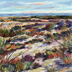 May Dunes, Long Beach Island, Jersey Shore. Original impressionist oil painting.