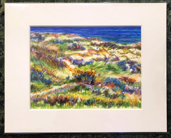 Marconi Point Dunes. Cape Cod National Seashore, Massachusetts. Original Watercolor Painting.