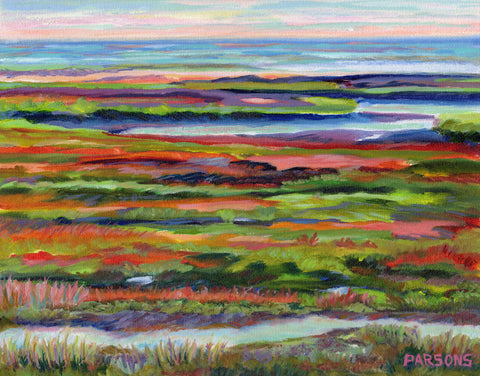 Salt Marsh, Cape Cod, Original Oil on Canvas Painting, 11x14", Massachusetts Coast